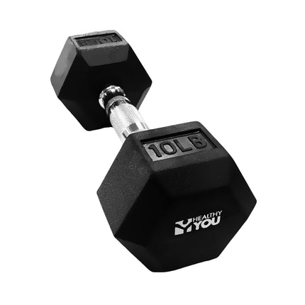 Healthy You Rubber Hexagon Dumbbell with Chrome Handle