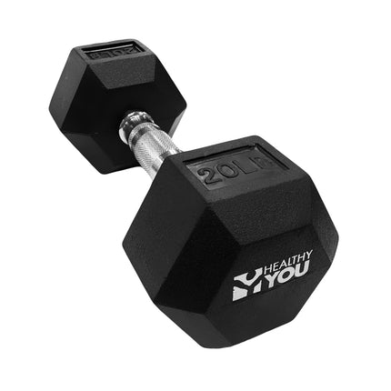 Healthy You Rubber Hexagon Dumbbell with Chrome Handle