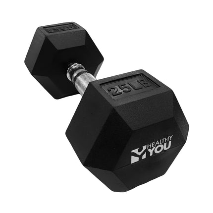 Healthy You Rubber Hexagon Dumbbell with Chrome Handle
