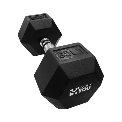 Healthy You Rubber Hexagon Dumbbell with Chrome Handle