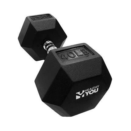 Healthy You Rubber Hexagon Dumbbell with Chrome Handle
