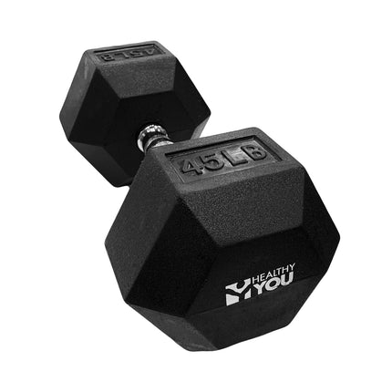 Healthy You Rubber Hexagon Dumbbell with Chrome Handle