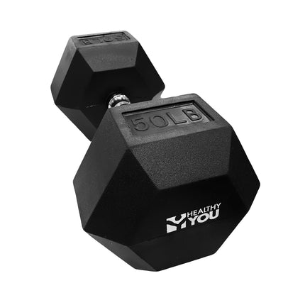 Healthy You Rubber Hexagon Dumbbell with Chrome Handle