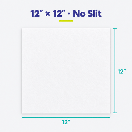 Headrest sheet dimensions: 12 x 12 inches, no slit