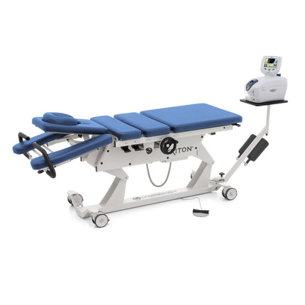 Chattanooga Triton DTS 6M traction table in navy blue upholstery