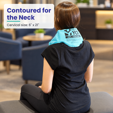 Cervical 6 x 21 in hot/cold pack contoured around the neck