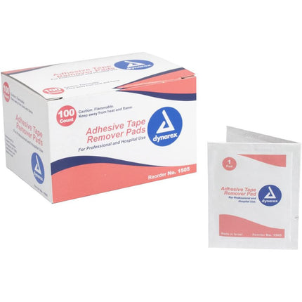 Dynarex Adhesive Tape Remover Pad 100/Pack