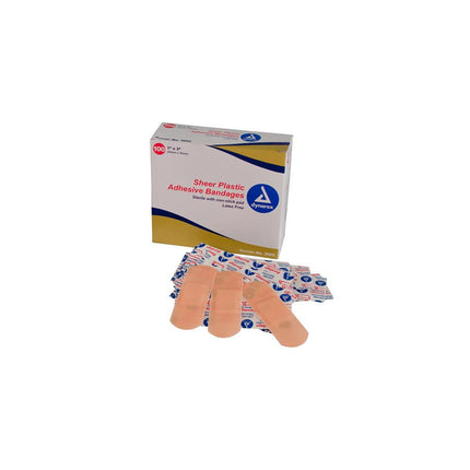 Dynarex Sheer Plastic Sterile Adhesive Bandage 1" x 3" 100/Box