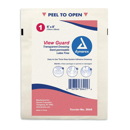 Dynarex View Guard Transparent Dressing 6" X 8" 10/Box