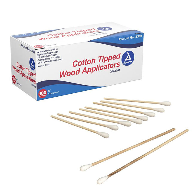 Cotton Tipped Applicator 6" Sterile 100/Pack