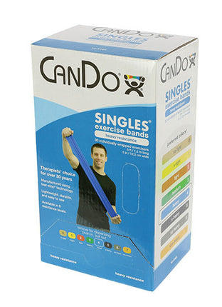 CanDo Low Powder Pre-cut Exercise Band 30/Pack 5' Length