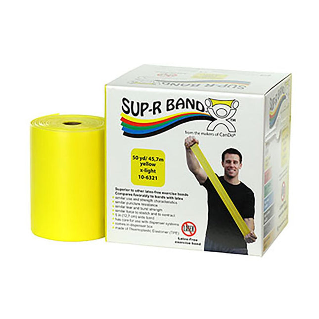 Sup-R Band Latex Free Exercise Band 50 Yard Yellow X-Light