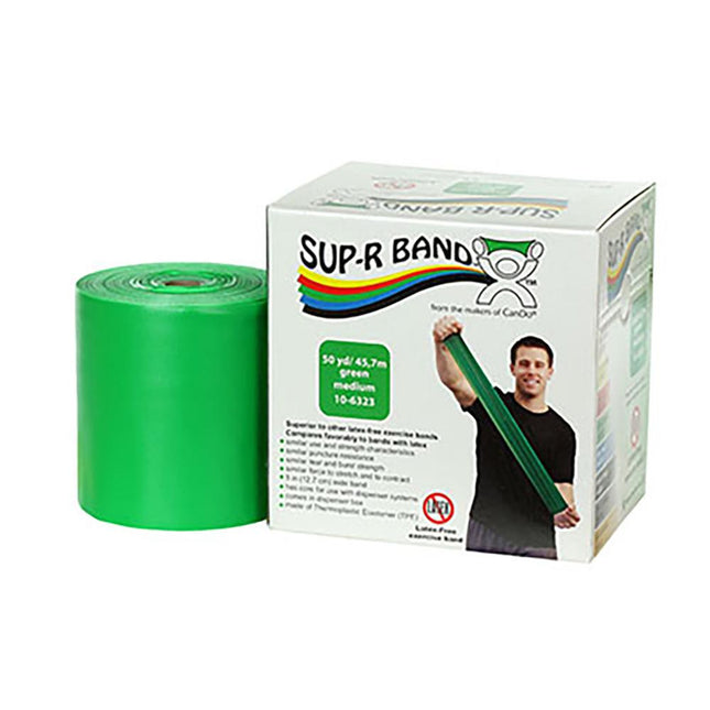 Sup-R Band Latex Free Exercise Band 50 Yard Green Medium