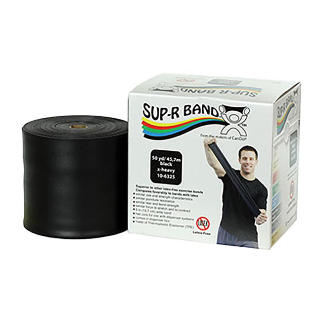 Sup-R Band Latex Free Exercise Band 50 Yard Black X-Heavy