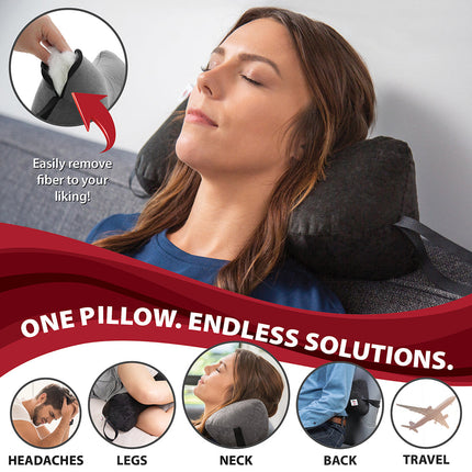 Sleep Log Pillow uses: neck, back, legs, travel, and headaches - one pillow, endless solutions