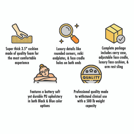 Healthy You Professional Portable Massage Table Package with Luxury Face Cushion