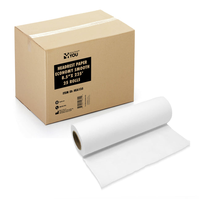 Healthy You Economy Headrest Paper Smooth 8.5" x 225' 25/Case