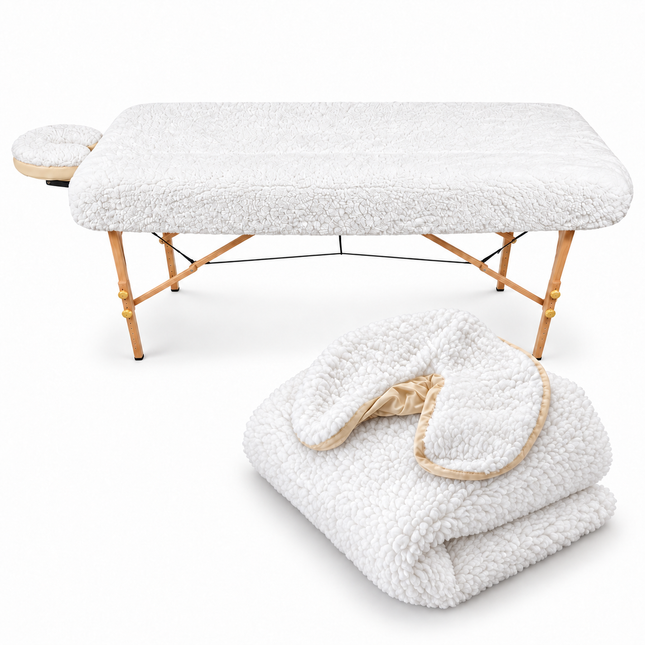 Healthy You Fitted Fleece Massage Table Pad Set with Face Cradle Cover