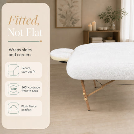 Healthy You Fitted Fleece Massage Table Pad Set with Face Cradle Cover