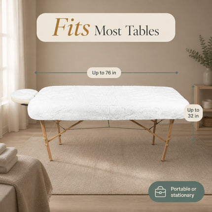Healthy You Fitted Fleece Massage Table Pad Set with Face Cradle Cover