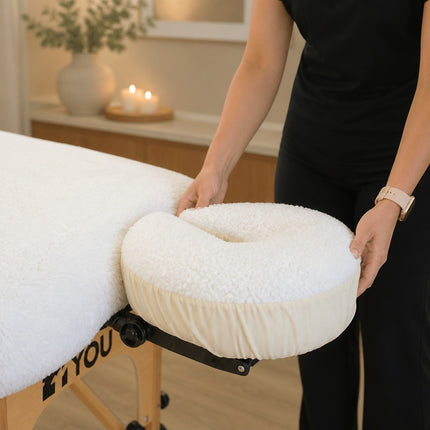 Healthy You Fitted Fleece Massage Table Pad Set with Face Cradle Cover