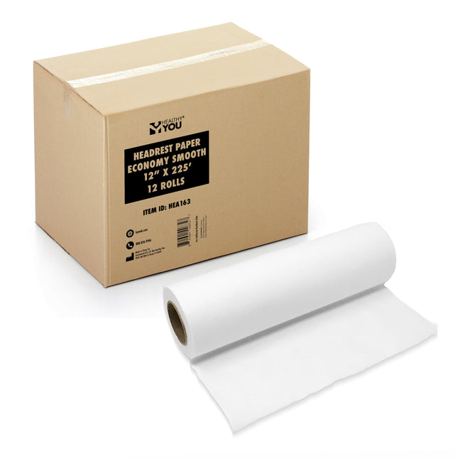 Healthy You Economy Headrest Paper Smooth 12" x 225' 12/Case
