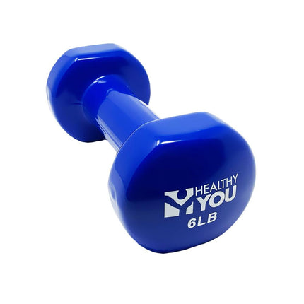 Healthy You Vinyl Coated Dumbbell / Small Hand Weight 6 lb Blue