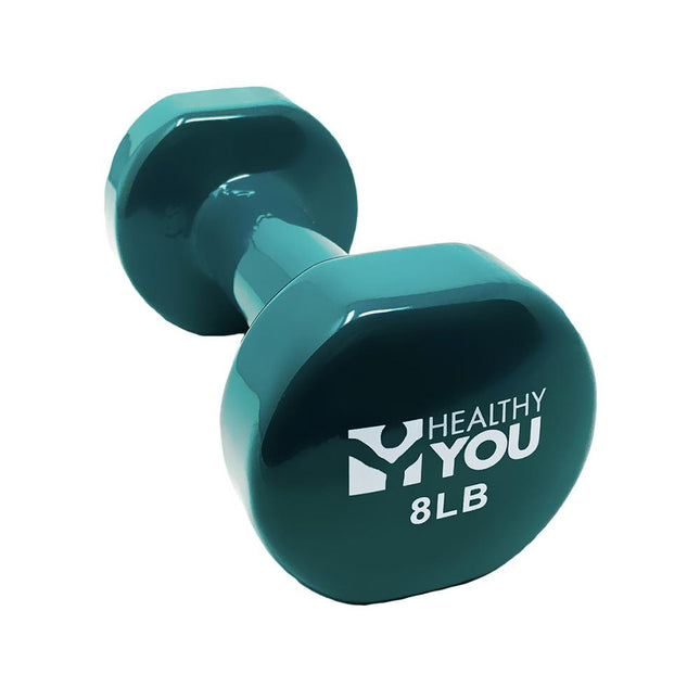 Healthy You Vinyl Coated Dumbbell / Small Hand Weight 8 lb Dark Green