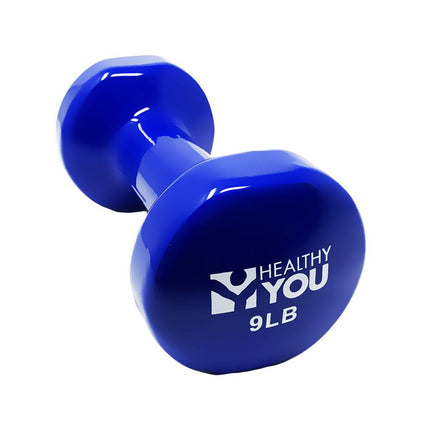 Healthy You Vinyl Coated Dumbbell / Small Hand Weight 9 lb Dark Blue