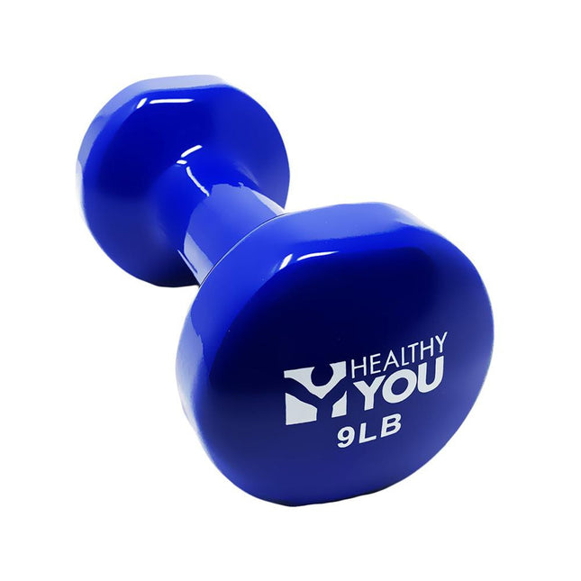 Healthy You Vinyl Coated Dumbbell / Small Hand Weight 9 lb Dark Blue