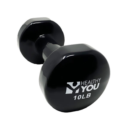 Healthy You Vinyl Coated Dumbbell / Small Hand Weight 10 lb Black