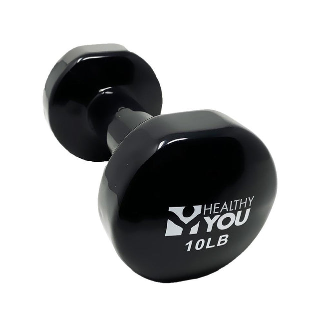 Healthy You Vinyl Coated Dumbbell / Small Hand Weight 10 lb Black