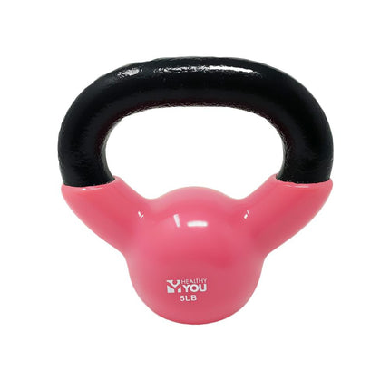 Healthy You Vinyl Coated Kettlebell 5 lb Pink