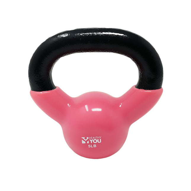 Healthy You Vinyl Coated Kettlebell 5 lb Pink