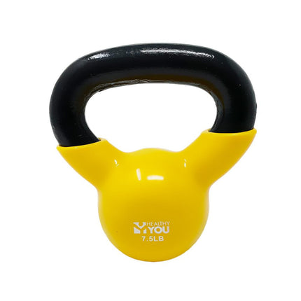 Healthy You Vinyl Coated Kettlebell 7.5 lb Yellow