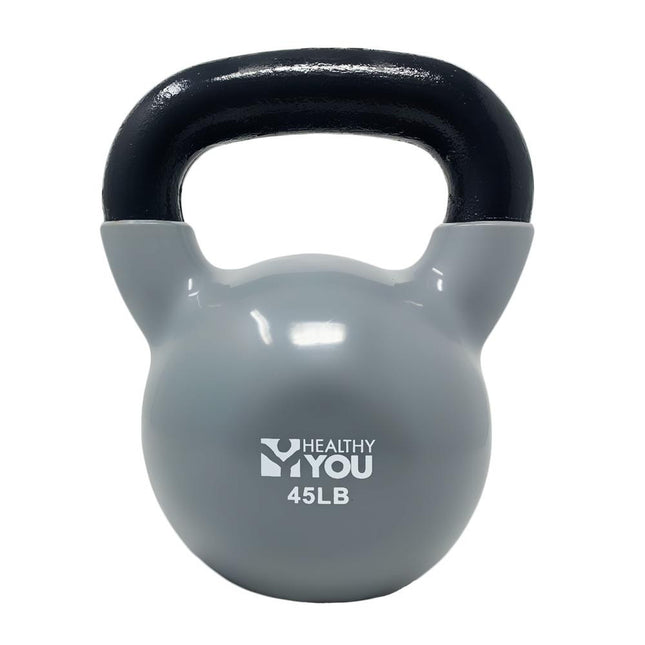 Healthy You Vinyl Coated Kettlebell 45 lb Gray