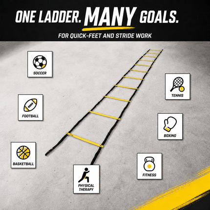 Healthy You Agility Speed Training Ladder for Footwork Exercises 20 ft  / 11 Rungs