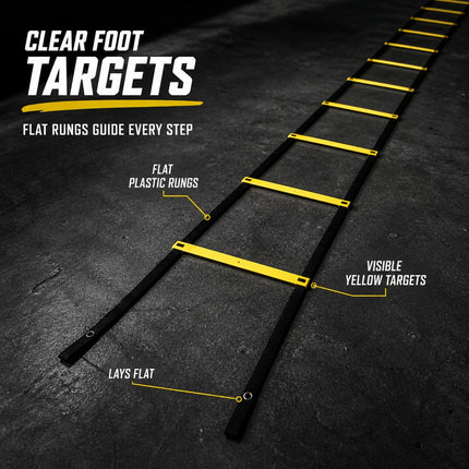 Healthy You Agility Speed Training Ladder for Footwork Exercises 20 ft  / 11 Rungs