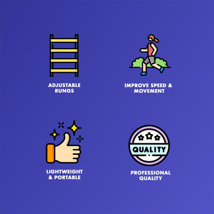 Healthy You Agility Speed Training Ladder for Footwork Exercises 20 ft  / 11 Rungs