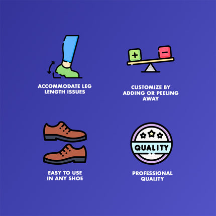 Healthy You Peel Away Adjustable Heel Lifts Inserts for Leg Length Discrepancy / Hip Alignment