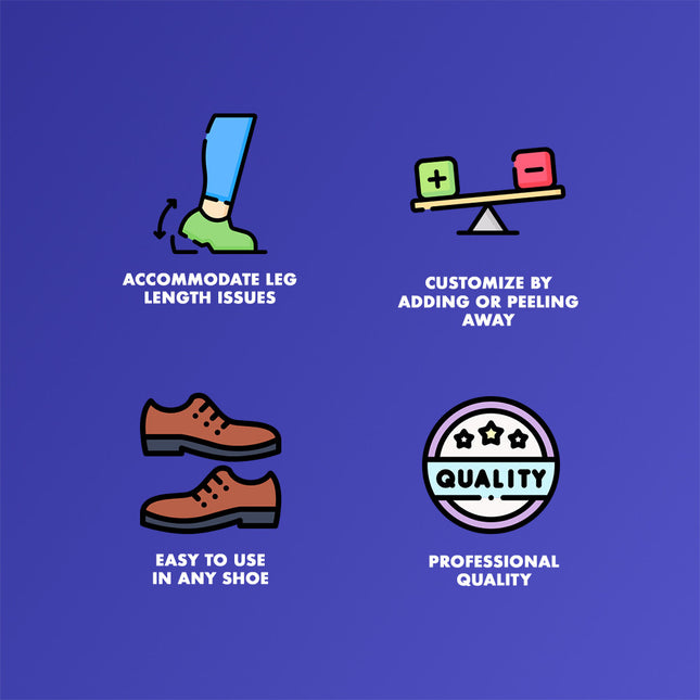 Healthy You Peel Away Adjustable Heel Lifts Inserts for Leg Length Discrepancy / Hip Alignment