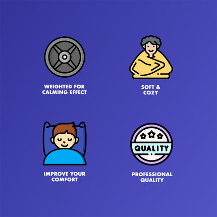 Healthy You Cozy Weighted Blanket Queen Size 20 lbs 60" x 80" - Gray (d)
