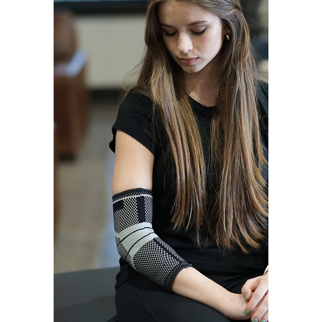 Healthy You Elbow Brace / Compression Fit Support Sleeve with Stabilizer Gel Pads