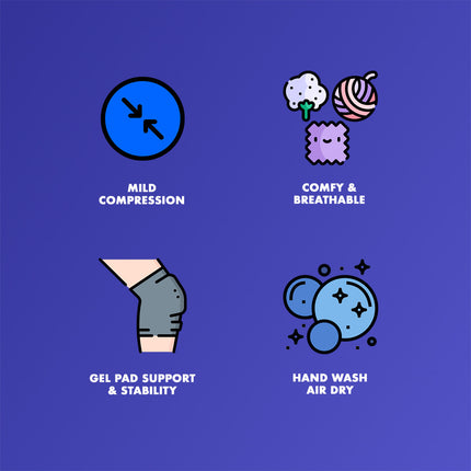 Healthy You Knee Brace / Compression Fit Support Sleeve with Patella / Lateral Stabilizer Gel Pads