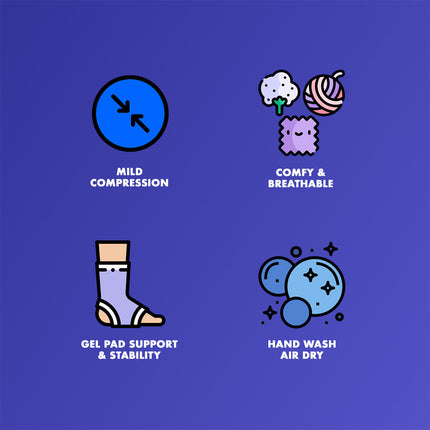 Healthy You Ankle Brace / Compression Fit Support Sleeve with Stabilizer Gel Pads