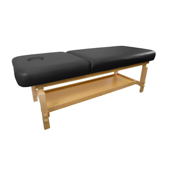 Healthy You Stationary Massage Table with Lift Back, Nose Hole, And Shelf