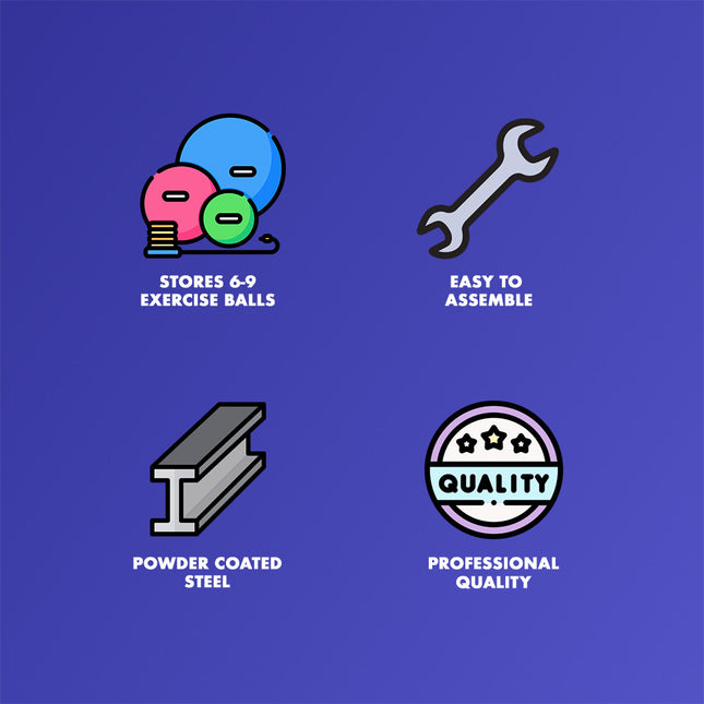 Healthy You 6 Exercise Ball Rack with Wheels