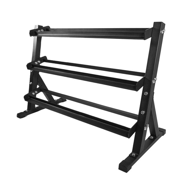 Healthy You 3 Tier Dumbbell Rack Heavy-Duty Steel Weight Storage Stand