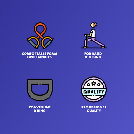 Healthy You Exercise Handles with D-Ring for Resistance Band / Tubing 1/Pair