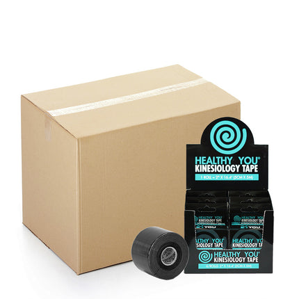 Healthy You Kinesiology Tape - 2" x 16.4', Black Bulk Case 24/Pack